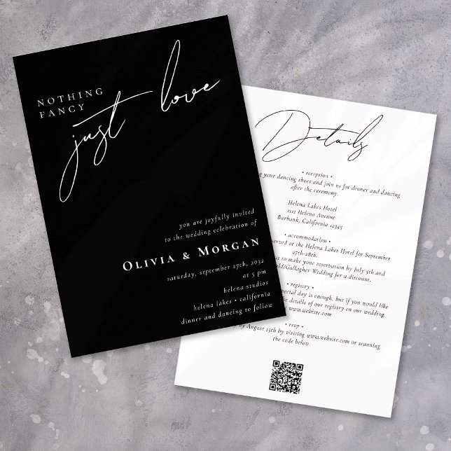 Nichts Extravagant nur Liebe Script in einer Hochz Einladung (Von Creator hochgeladen)