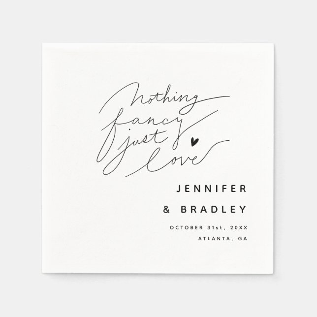 Nichts Extravagant, nur Liebe Weißes Abendessen Serviette (Vorderseite)