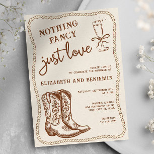 Nichts Extravagant nur Liebe Western Boots Hochzei Einladung