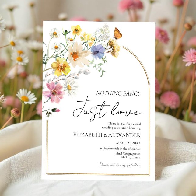 Nichts Extravagant nur Liebe | Wildblume Boho Wedd Einladung (Von Creator hochgeladen)