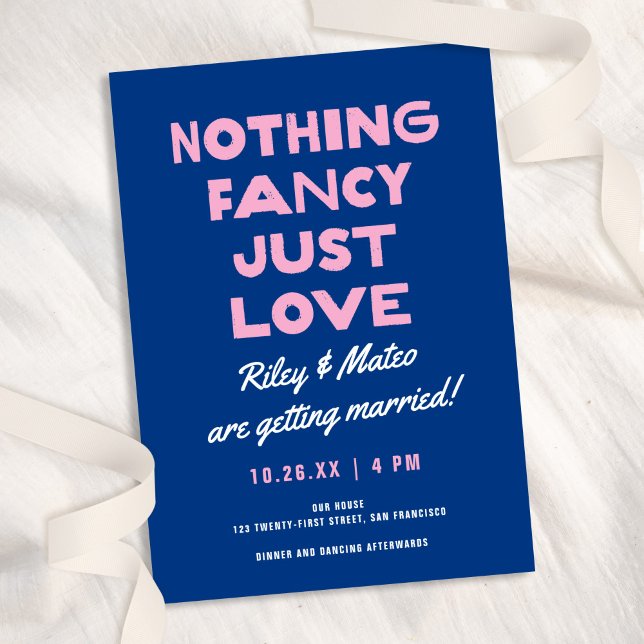 Nichts Extravaganter feiner Typ Funky Blue Pink We Einladung (Von Creator hochgeladen)