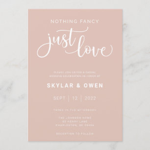 Nichts Extravagantes nur Liebe Hochzeitsempfang Einladung