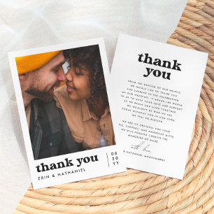 Nichts Extravagantes Retro Groovy Foto Hochzeit Dankeskarte