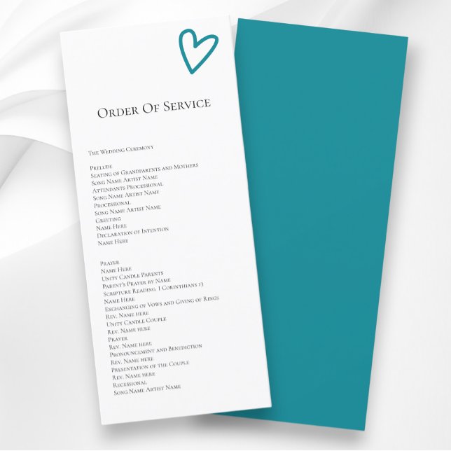 Nichts Extravagantes Service-Farbprogramm Einladung (Nothing Fancy Order of Service Colorful Programs from Ricaso. Retro wedding colors, others available)