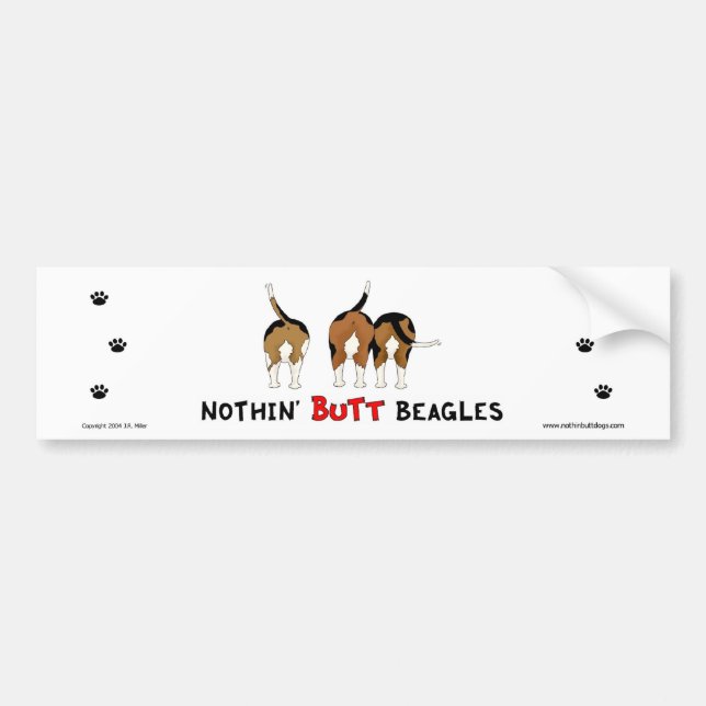 Nichts Hintern-Beagle-Autoaufkleber Autoaufkleber (Vorne)