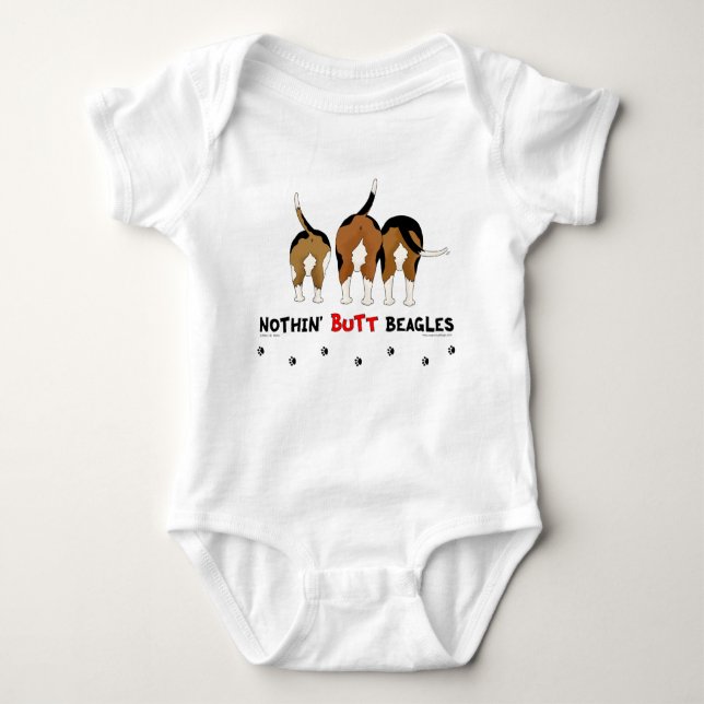Nichts Hintern-Beagles Baby Strampler (Vorderseite)