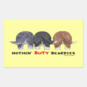 Nichts Hintern Beardies Rechteckiger Aufkleber