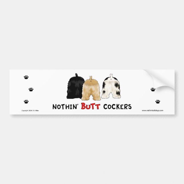 Nichts Hintern-Cockerspaniel-Autoaufkleber Autoaufkleber (Vorne)