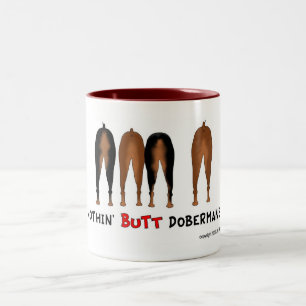 Nichts Hintern-Dobermann-Tasse Zweifarbige Tasse