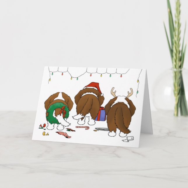 Nichts Hintern ein Bernhardiner-Weihnachten Feiertagskarte (Vorderseite)