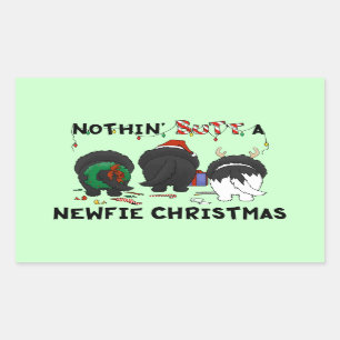 Nichts Hintern ein Newfie Weihnachten Rechteckiger Aufkleber
