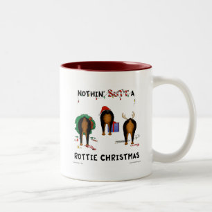 Nichts Hintern ein Rottie Weihnachten Zweifarbige Tasse