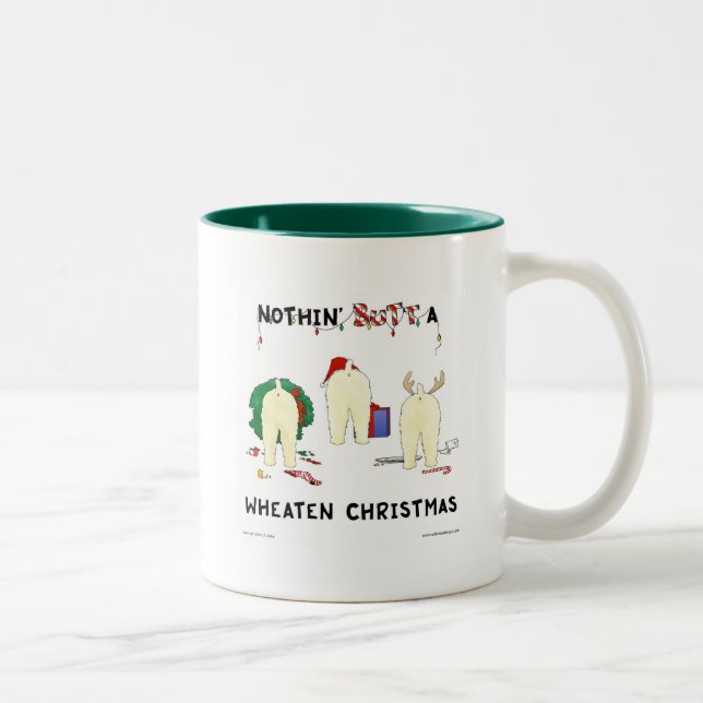 Nichts Hintern ein Wheaten Weihnachten Zweifarbige Tasse (Rechts)