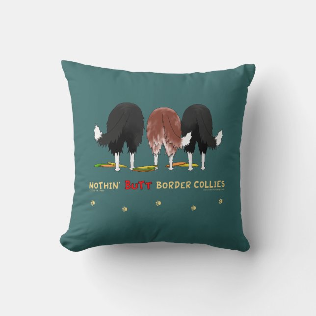 Nichts Hintern-GrenzCollies Kissen (Vorderseite)