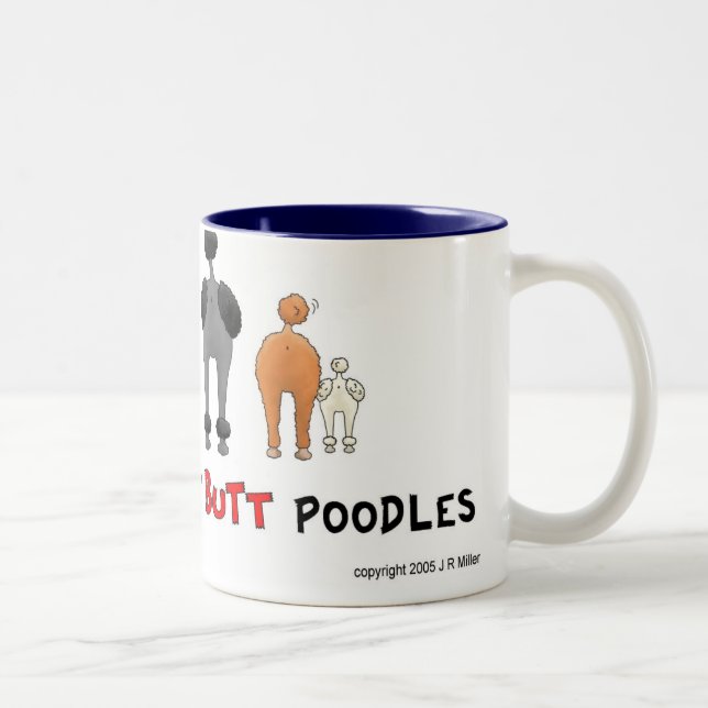 Nichts Hintern-Pudel-Tasse Zweifarbige Tasse (Rechts)