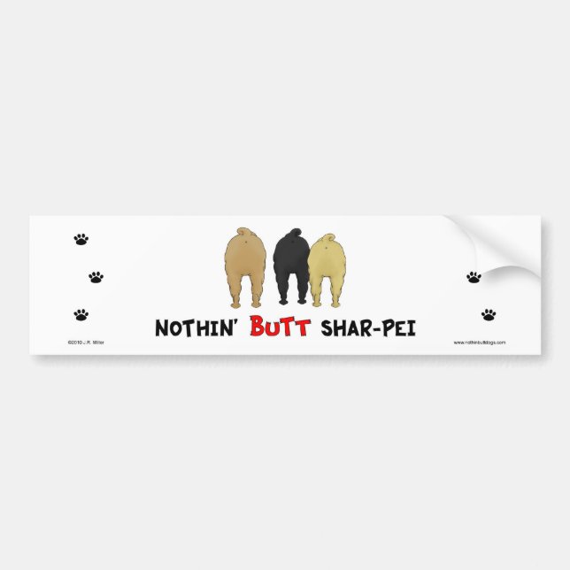 Nichts Hintern Shar-Pei Autoaufkleber (Vorne)