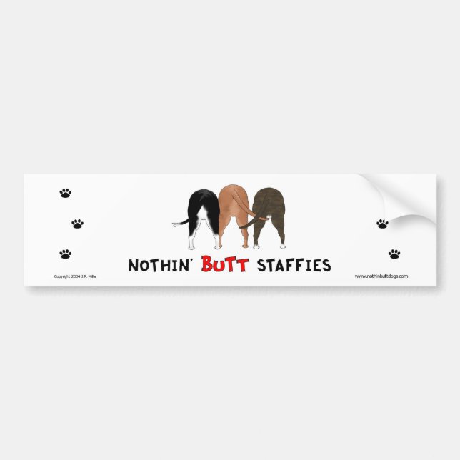 Nichts Hintern Staffies Autoaufkleber (Vorne)