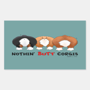 Nichts HinternCorgis Rechteckiger Aufkleber