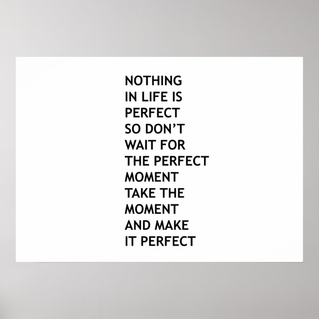 Nichts im Leben ist perfekt Poster (Vorne)