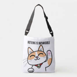 Nichts ist ImPawsible Funny Kawaii Cat Tragetaschen Mit Langen Trägern