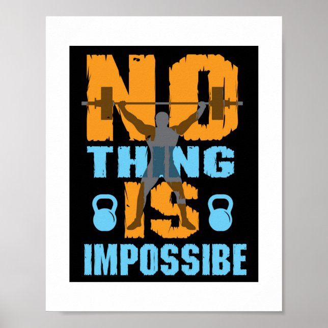 Nichts ist unmöglich, Fitness Sprichwort Poster (Vorne)