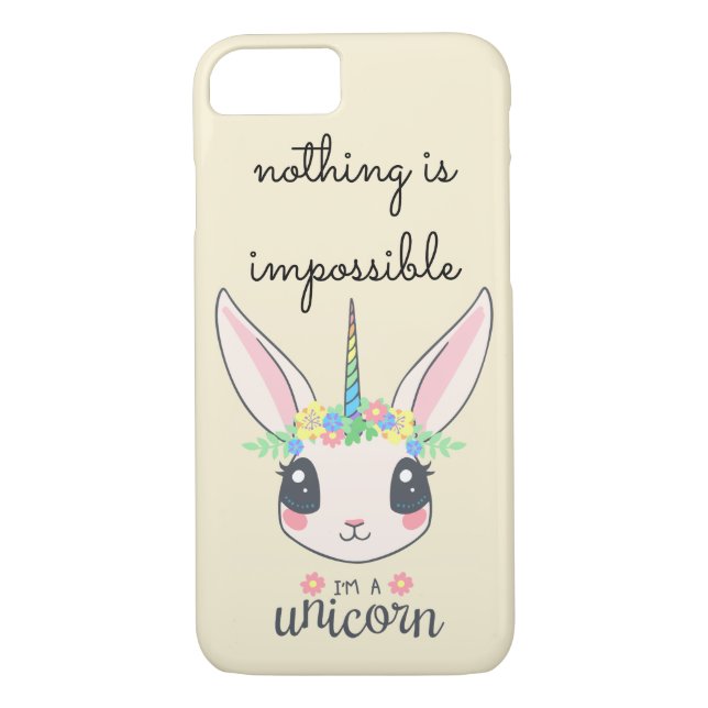"Nichts ist unmöglich" lustiges Einhornkaninchen Case-Mate iPhone Hülle (Rückseite)