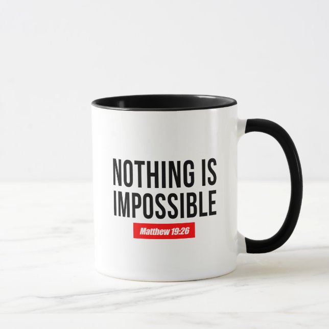 Nichts ist unmöglich Matthew 19:26 Tasse (Rechts)