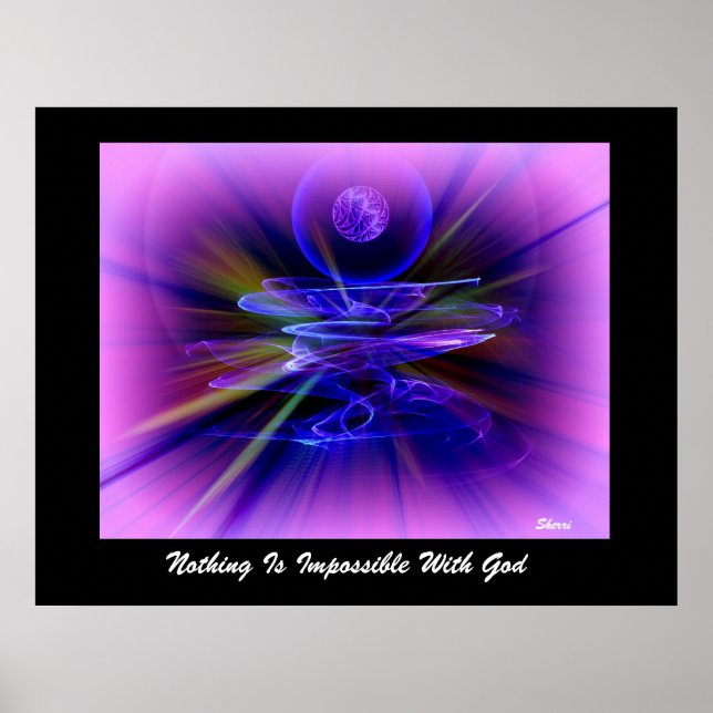 NICHTS IST UNMÖGLICH MIT GOTT..Leinwand oder Poste Poster (Vorne)