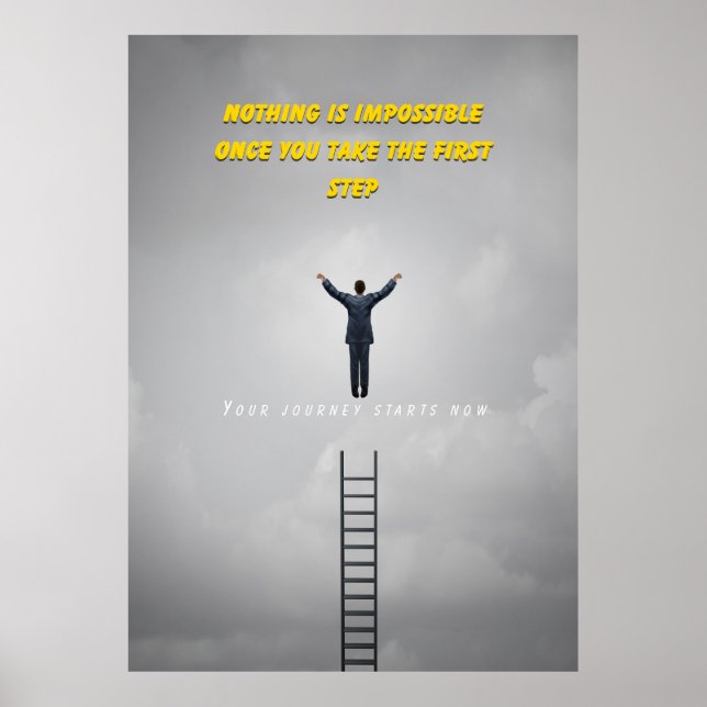 Nichts ist unmöglich Motivierend Zitatposter Poster (Vorne)