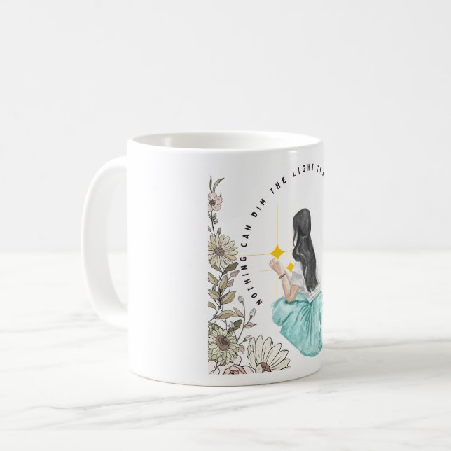 Nichts kann das Licht, das von innen leuchtet, ver Kaffeetasse (Vorderseite Links)