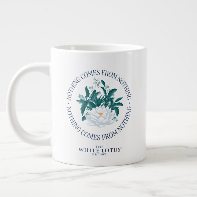 Nichts kommt aus dem Nichts - der weiße Lotus Jumbo-Tasse (Links)