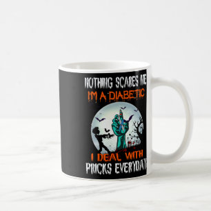 Nichts kümmert mich, dass ich Diabetiker bin, mit Kaffeetasse