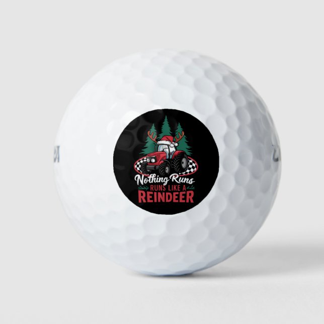 Nichts läuft wie ein Rentier Weihnachtslehrer Golfball (Vorderseite)