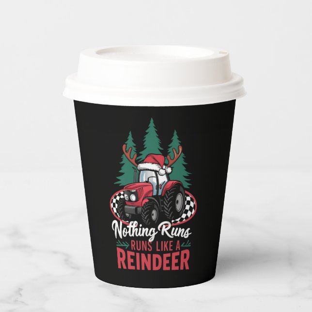 Nichts läuft wie ein Rentier Weihnachtslehrer Pappbecher (Vorderseite)