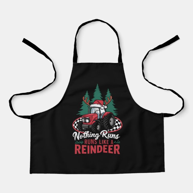 Nichts läuft wie ein Rentier Weihnachtslehrer Schürze (Vorderseite)