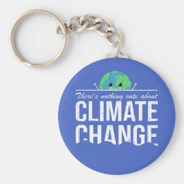 Nichts niedlich am Klimawandel: die Erde ertrinken Schlüsselanhänger