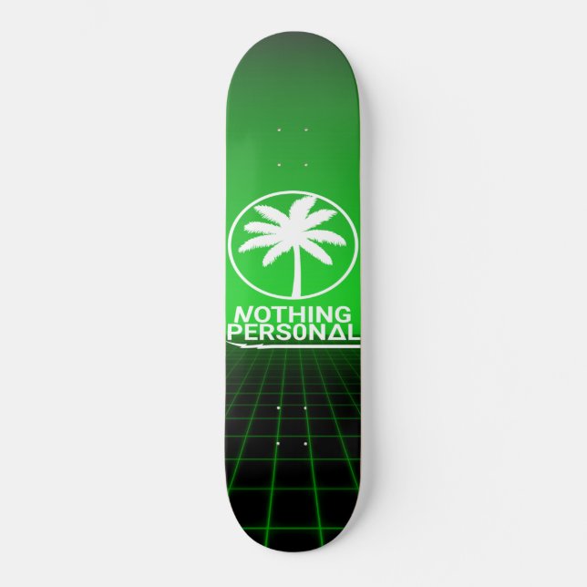 Nichts Personal Synthwave Grid Skateboard (Vorderseite)