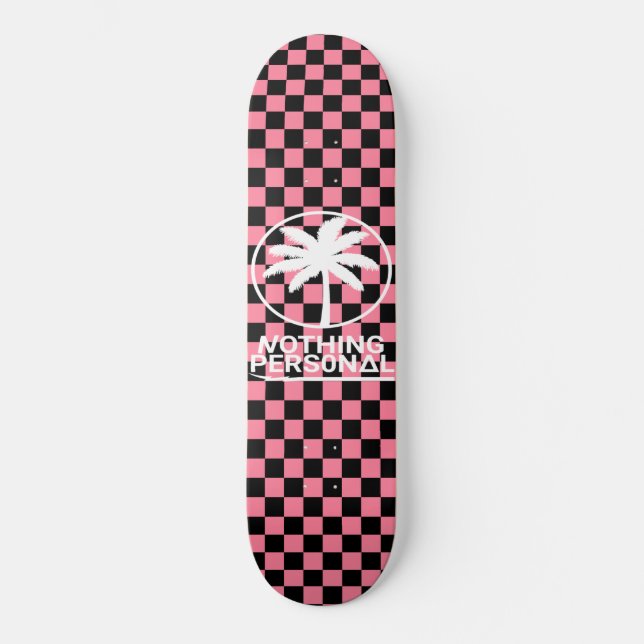 Nichts Persönliches Vaporwave-Checkerboard-Muster Skateboard (Vorderseite)