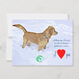Nichts sagt, ich Liebe Sie mehr Golden Retriever Postkarte