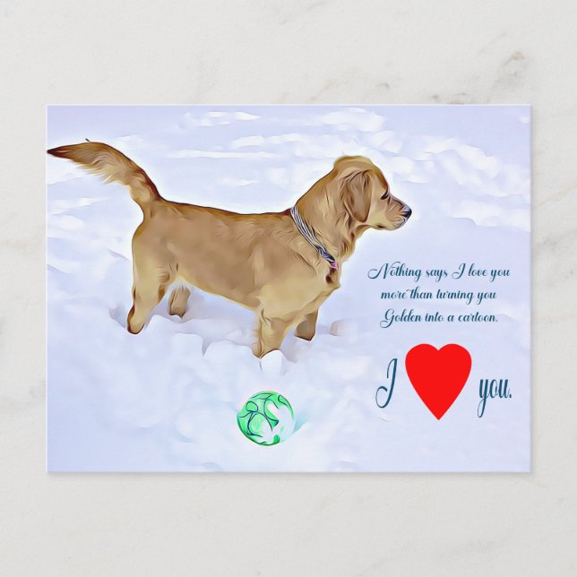 Nichts sagt, ich Liebe Sie mehr Golden Retriever Postkarte (Vorderseite)