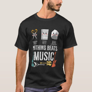 Nichts schlägt Musik Rock Paper Scheren Funny Rock T-Shirt