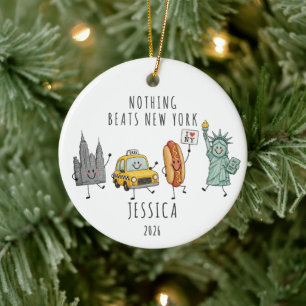 Nichts schlägt New York Personalisiertes NYC Keramik Ornament