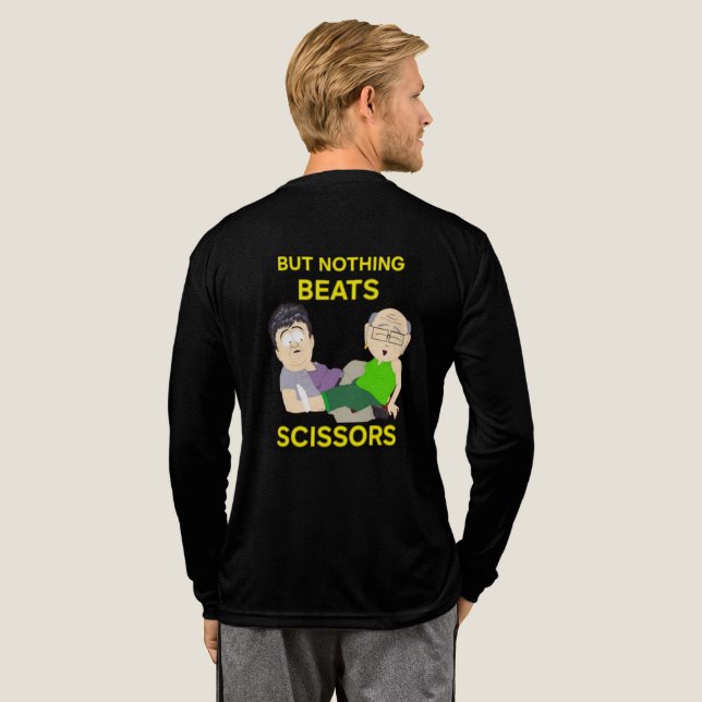 Nichts schlägt Schere  Tri-Blend Shirt (Voller Rücken)