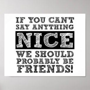 Nichts Schönes lustiges Poster sagen