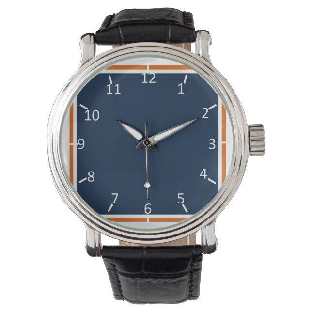Nichts Schüchternes an Blau und Orange Armbanduhr (Vorderseite)