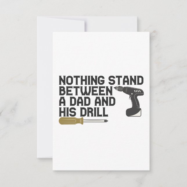 Nichts steht zwischen einem Papa und seiner Drill  Dankeskarte (Vorderseite)