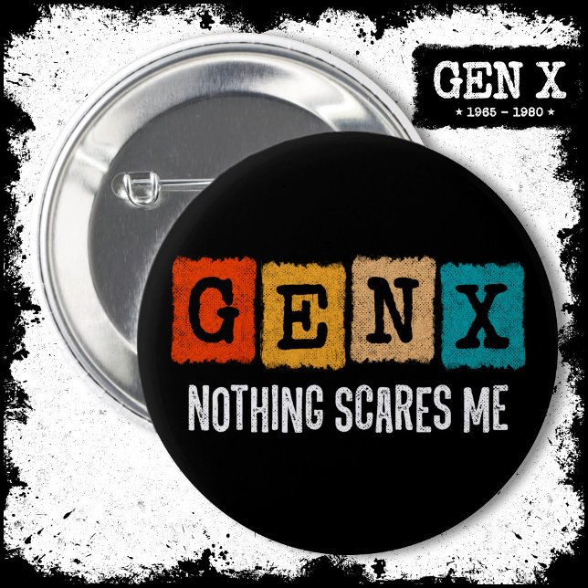 Nichts stört mich Generation X Gen Xer Funny Gen X Button (Von Creator hochgeladen)