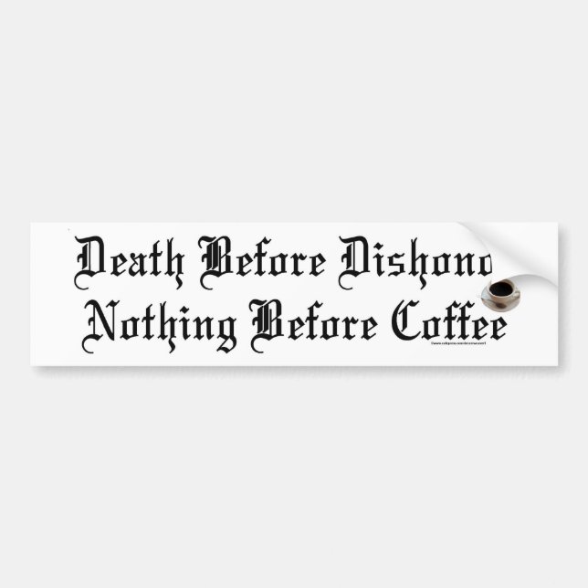 nichts vor Kaffee Autoaufkleber (Vorne)