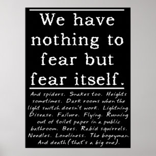 Nichts zu Befürchten ? Lustiges Druckplakat Humor Poster