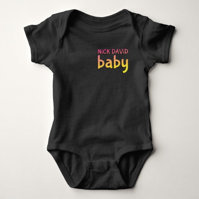 Nick DAViD baby - Black Dual-Sided Snap - T-Shirt Strampler (Vorderseite)